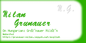 milan grunauer business card
